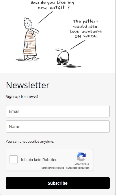 Newsletter subscriber form
